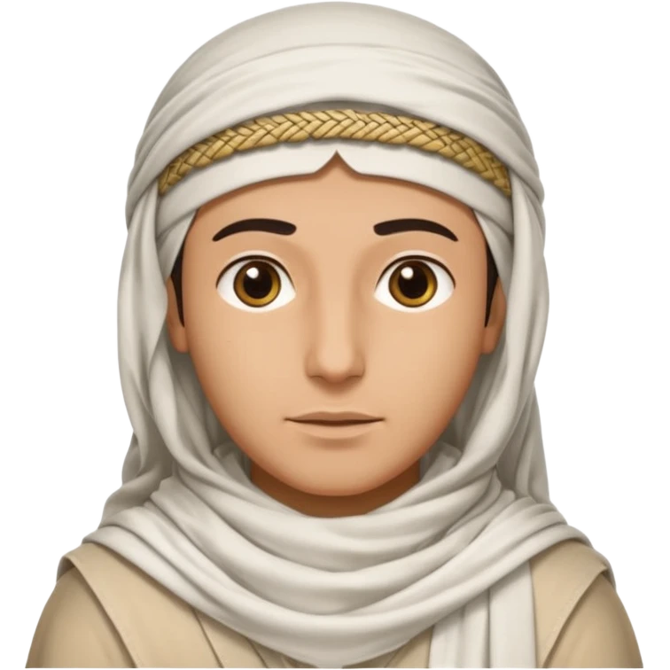 Arabe con un shemagh de color blanco pero solo sea la cabeza y nada de cuerpo emoji