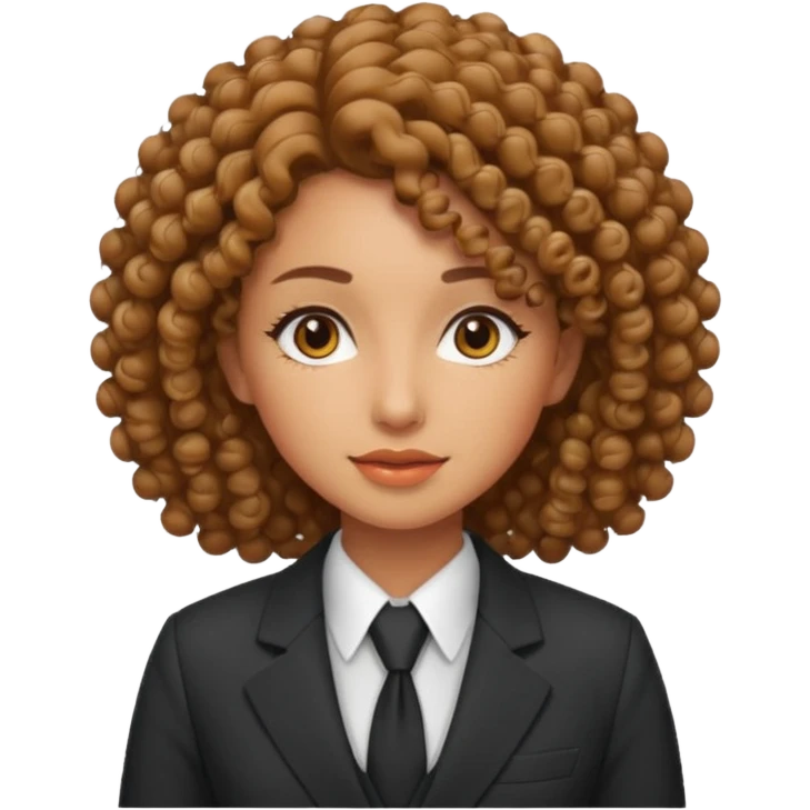 curly-haired woman in a suit emoji