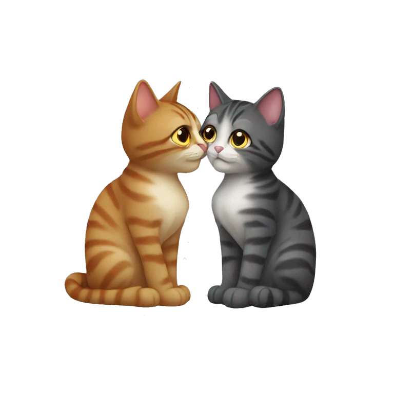 Two cats kissing emoji