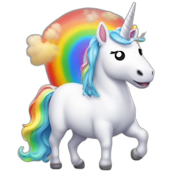 unicorn farting a rainbow emoji