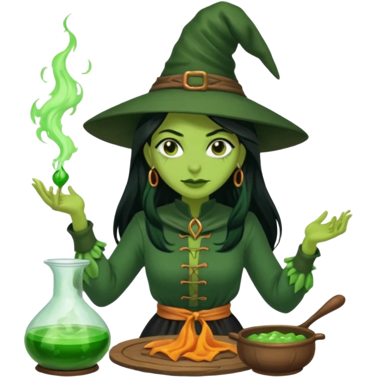 green witch cooking potion emoji