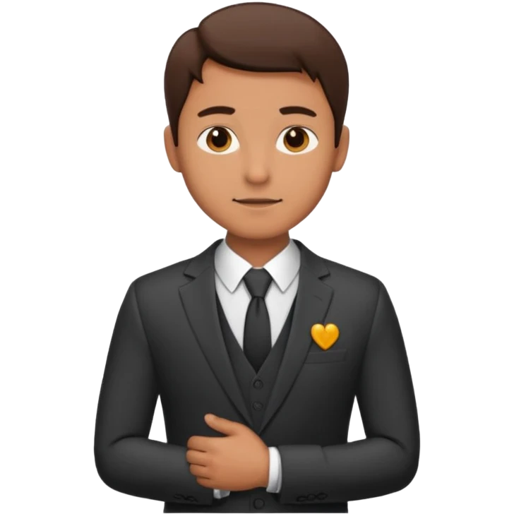una mano en pecho vestido masculino emoji