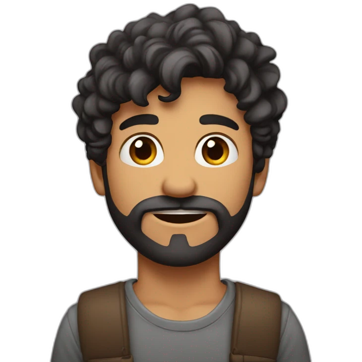 Hombre joven calvo y con barba emoji