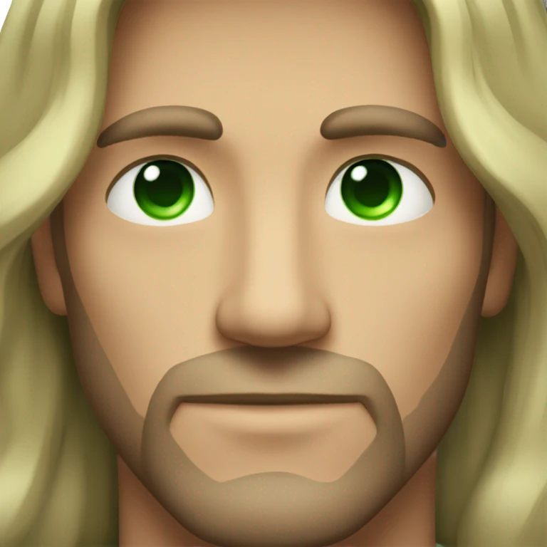 Gemini handsome man with green eyes and long hair emoji