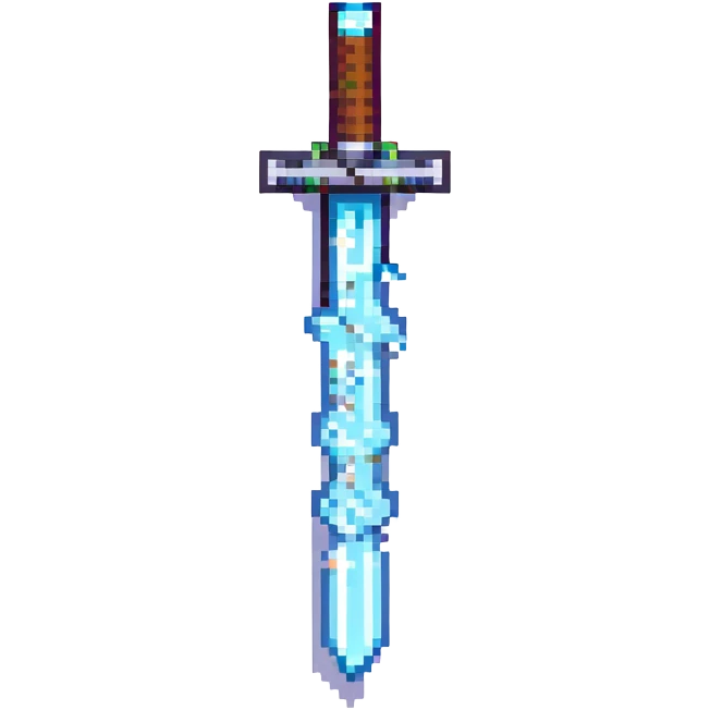Minecraft diamond sword pixel art emoji