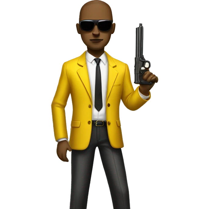 yellow suit mafia with thompson gun and sunglasses emoji