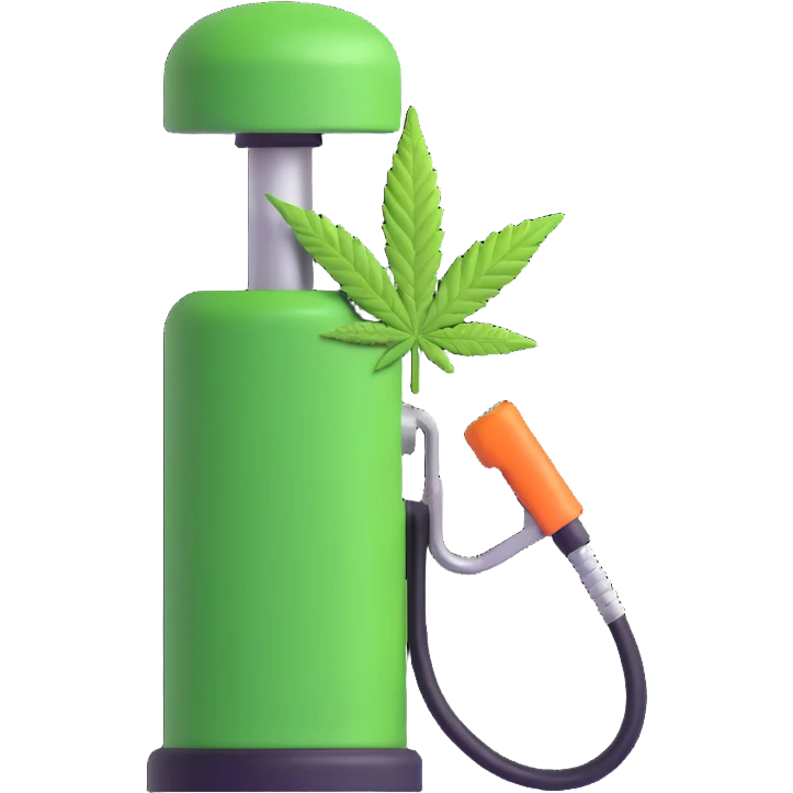gas pump handle with cannabis leaf emoji