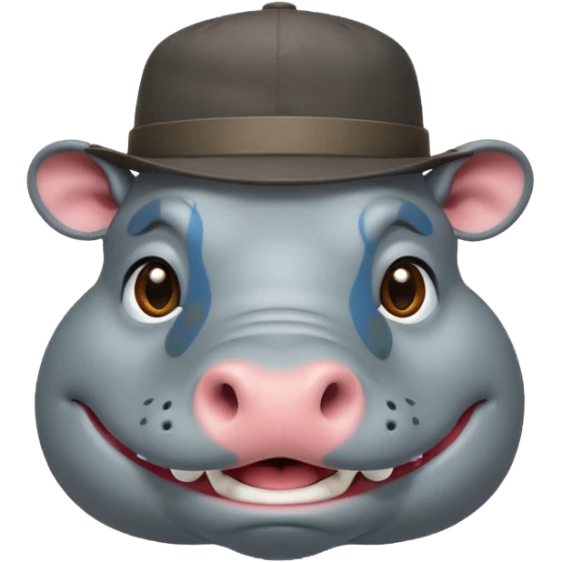 hipoptamus wearing hat emoji