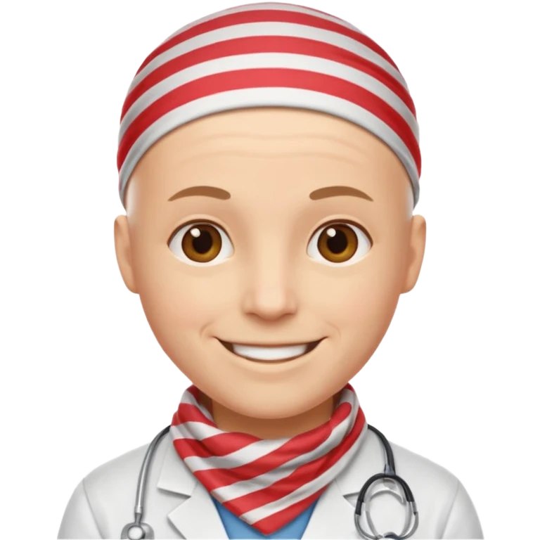 bald doctor with stripe bandanna emoji
