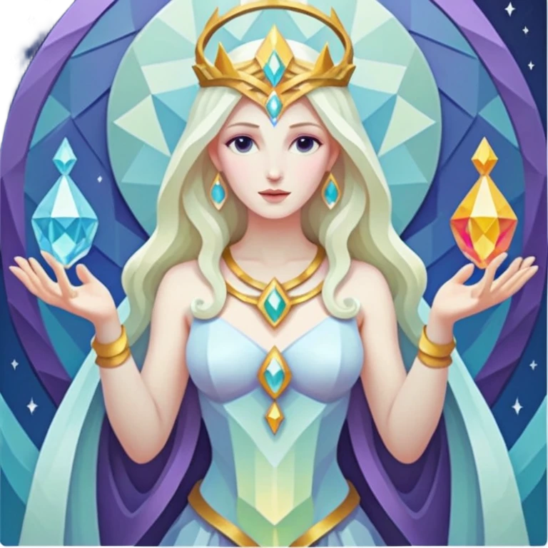 fantasy magic tarot card low poly goddess emoji