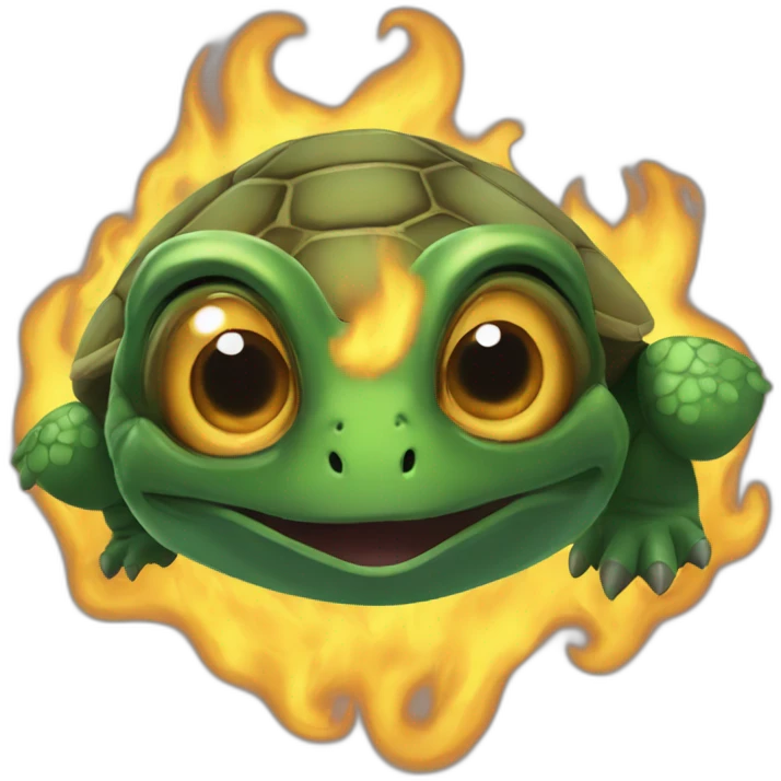 Tortue œil en feu emoji