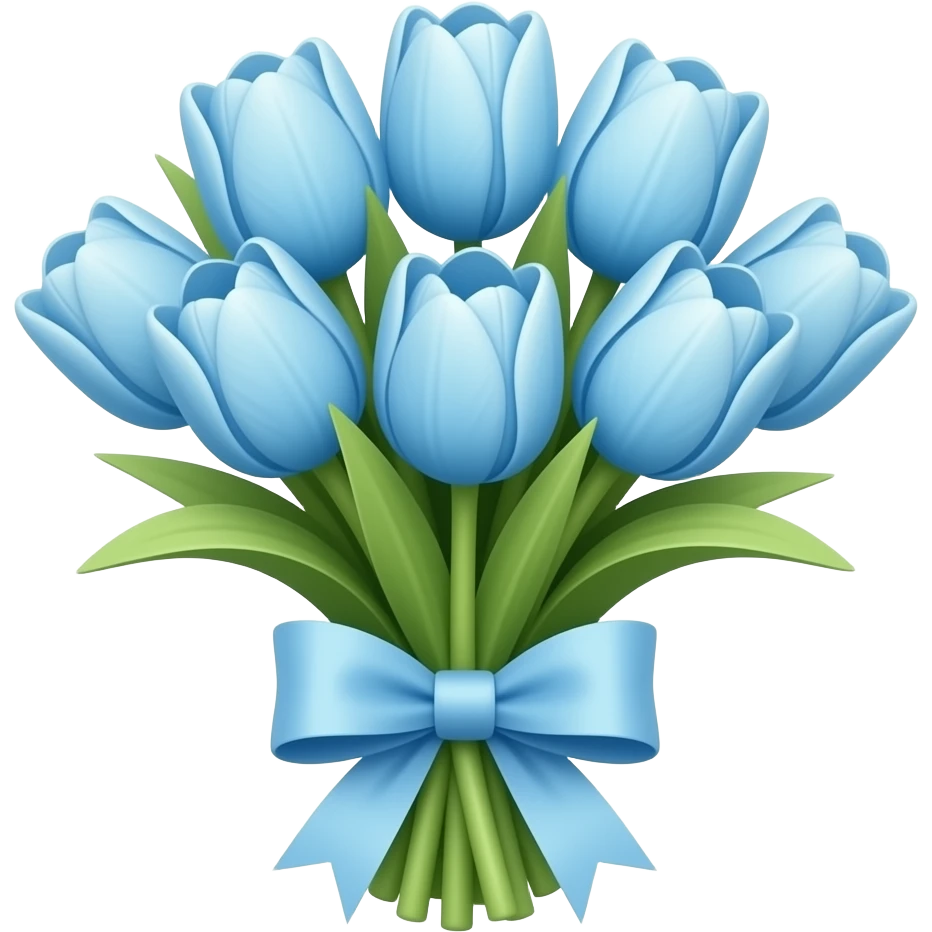 beautiful light blue tulip bouquet with bows most beautiful emoji