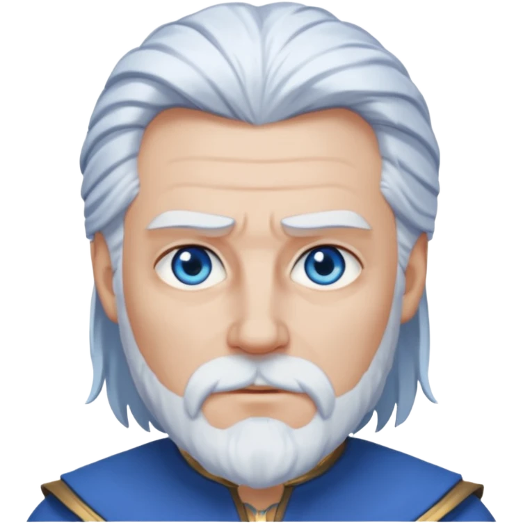 Odin with blue eyes, white hair, blue outfit emoji