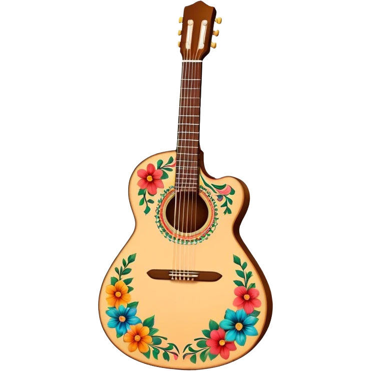Spanish guitar with colorful decorations emoji