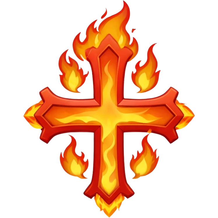 an X-cross on fire emoji