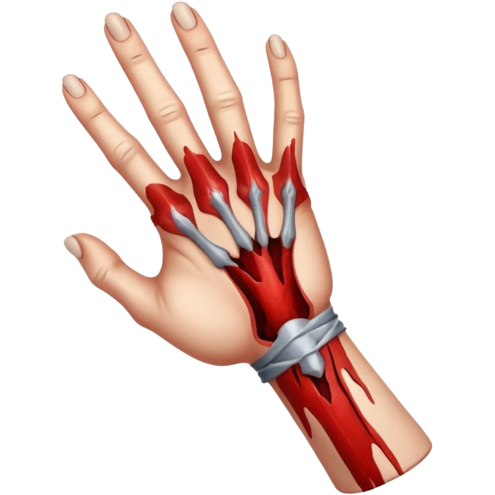 bloody hand, wounded emoji