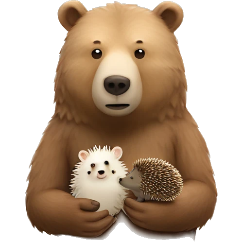 Bear Hand in Hand with Hedgehog  emoji
