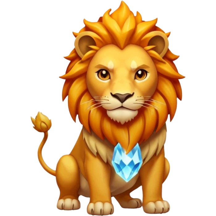 Pokemon legendary laranja and yellow crystal lion emoji