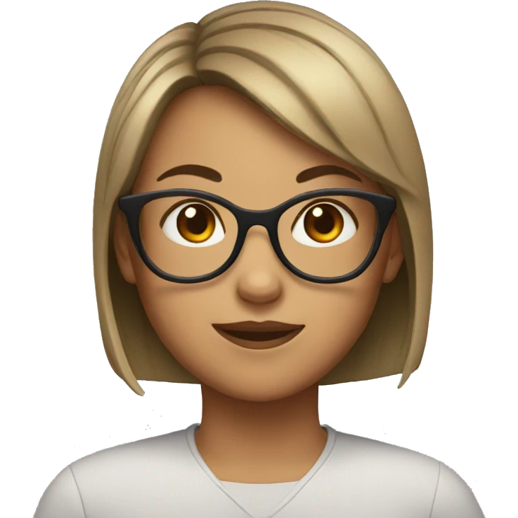 Girl with short hair and glasses emoji
