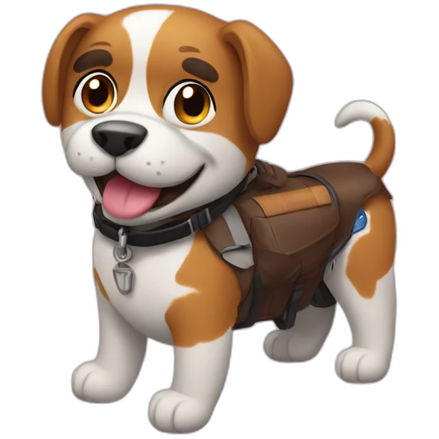 Perro en una moto emoji
