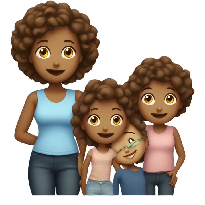 single mum with 3 kids emoji