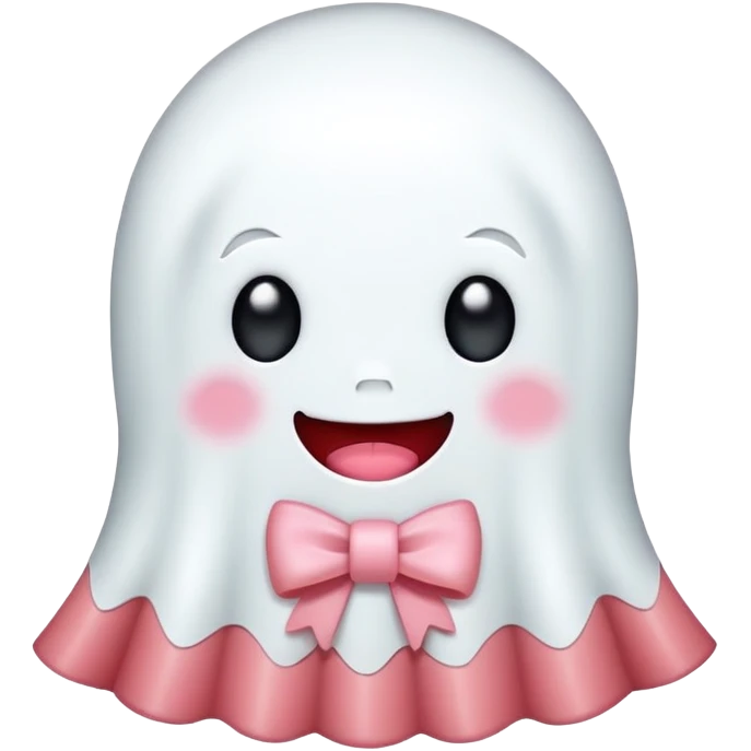 SPAM MEAT kawaii ghost EMOJI with bow emoji