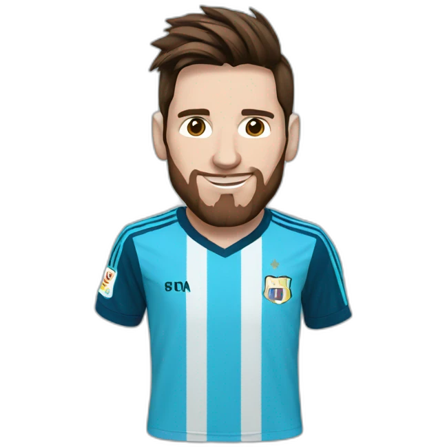 Messi with marseille shirt emoji