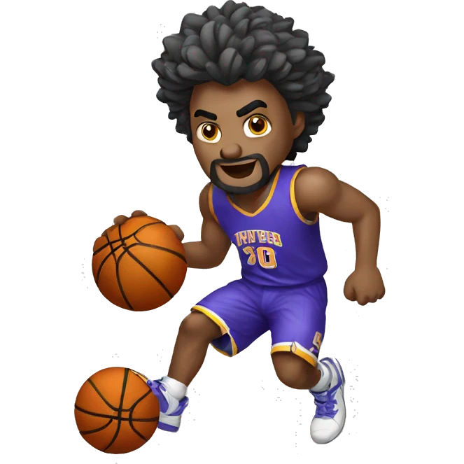 Hombre lobo jugando 🏀  emoji