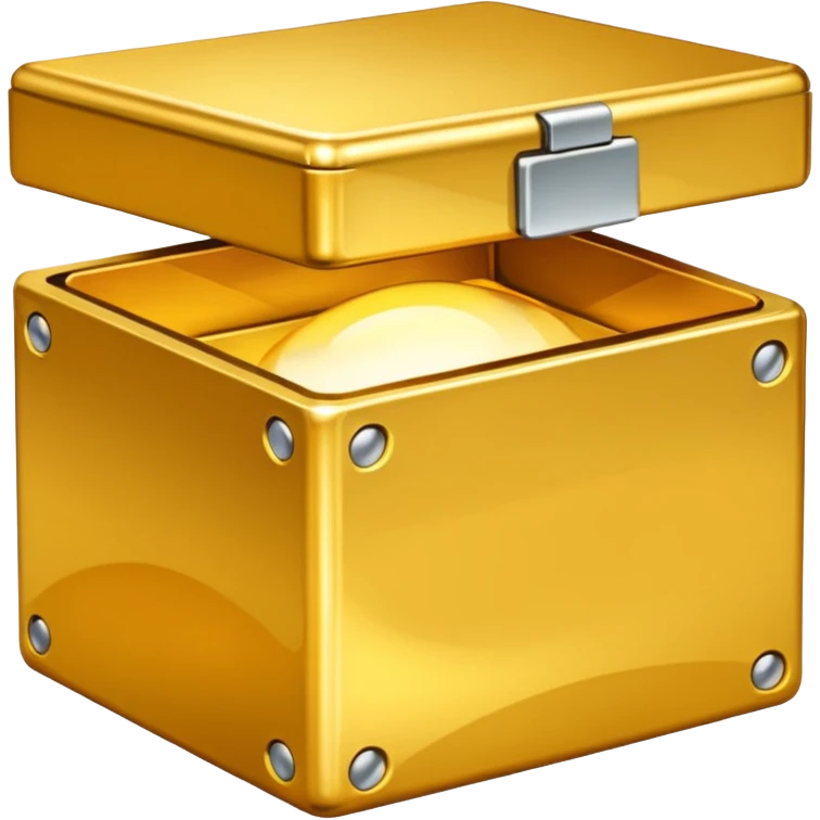 open Gold box direct frontal view emoji