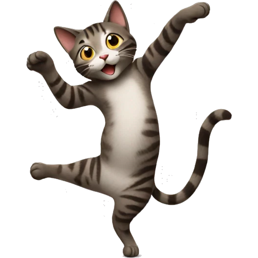 Cat dancing with music emoji