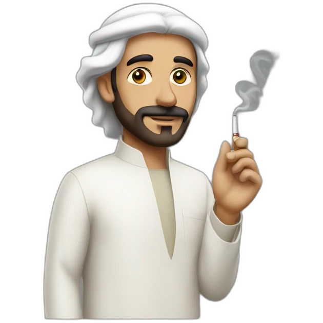 Saudi man with cigarette emoji