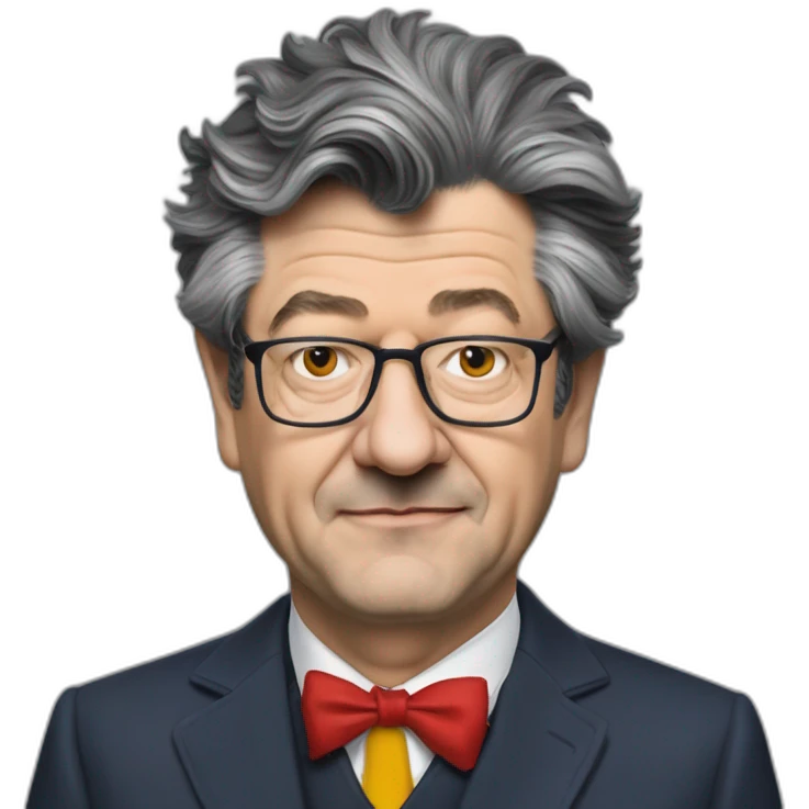 jean luc mélanchon maquillé en clown emoji
