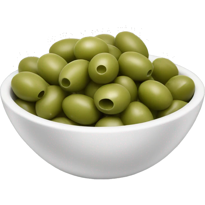 a white bowl filled with green olives emoji