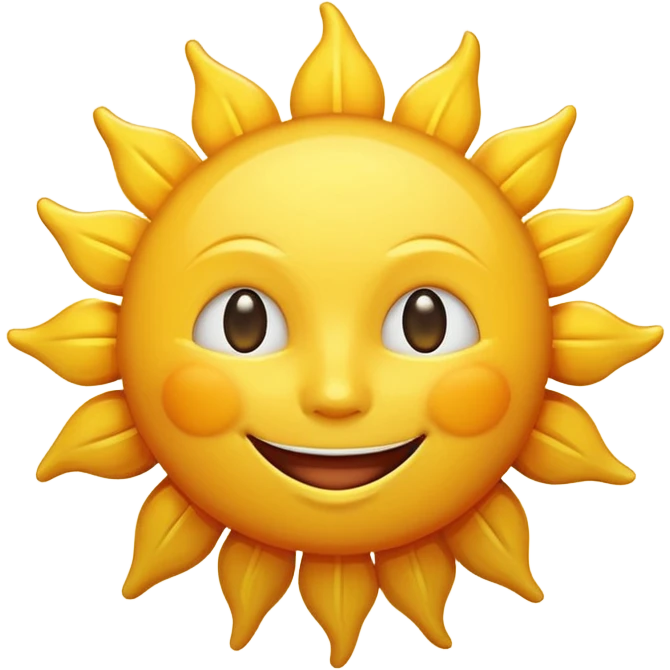 smiling sun emoji, simple and cheerful emoji