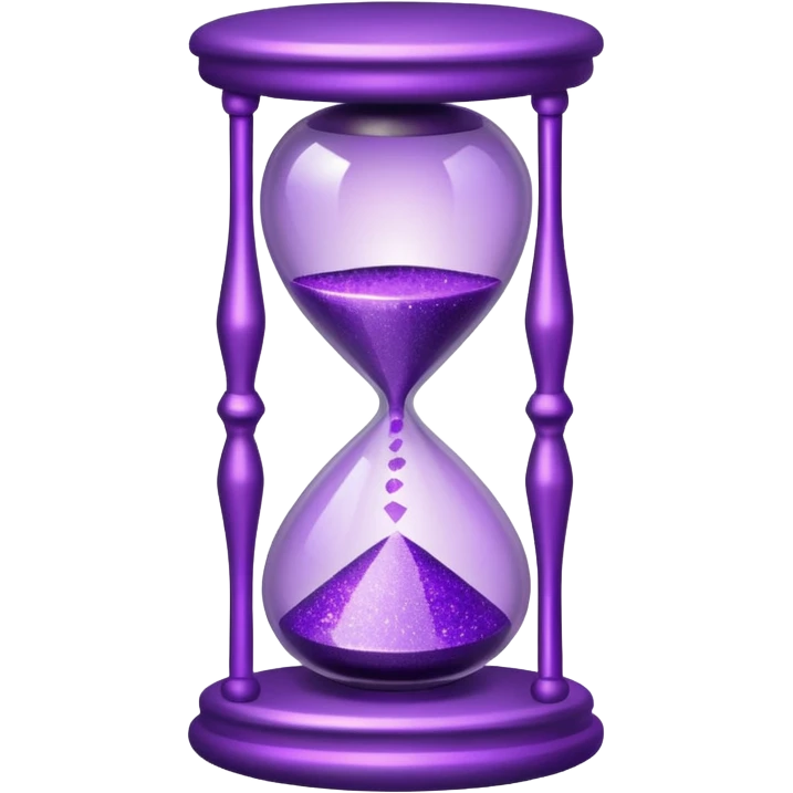 glitter purple hourglass emoji