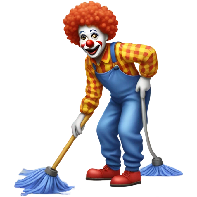 Clown mopping a floor  emoji