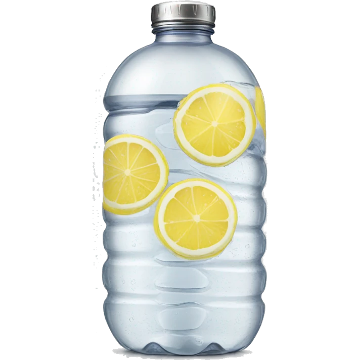 voss water bottle with lemon slices realistic soft textures and fine detailing emoji