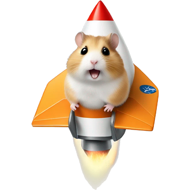 Hamster on Lance rocket emoji