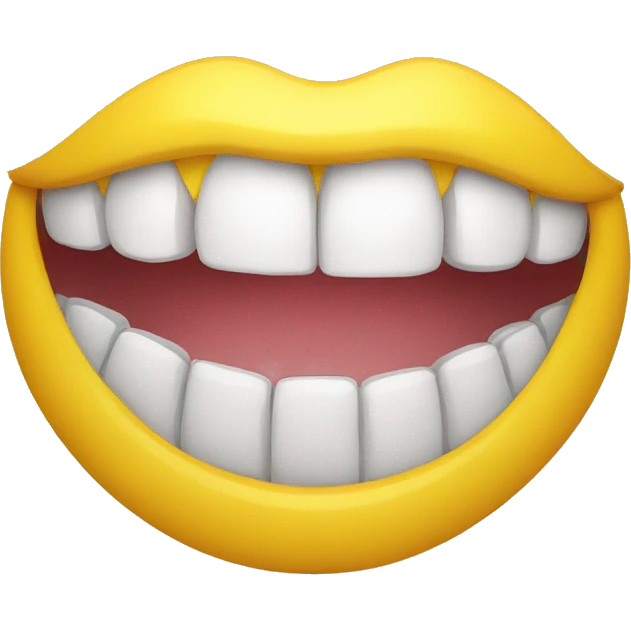 smile mouth with yellow teeth emoji