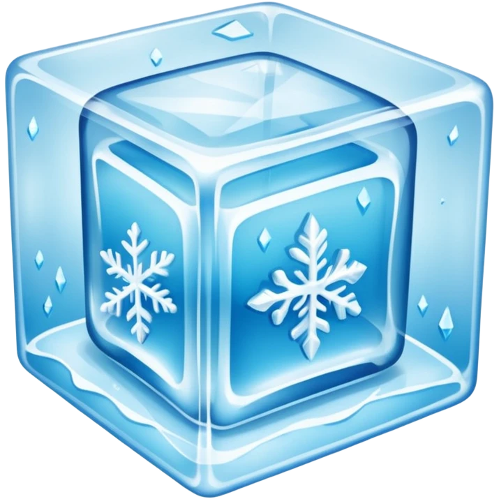 Clothes and accessories inside a large ice cube emoji