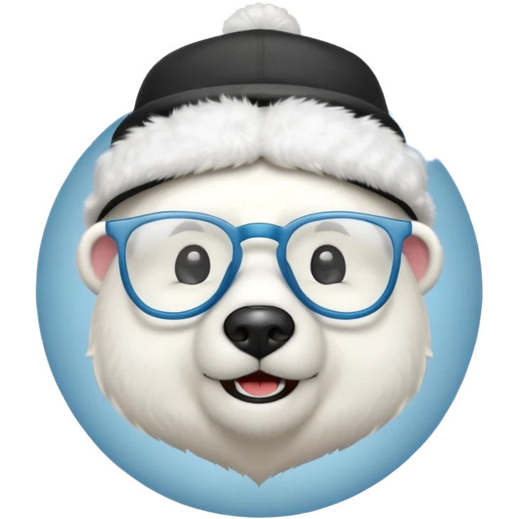  polar bear wearing glasses and a hat emoji
