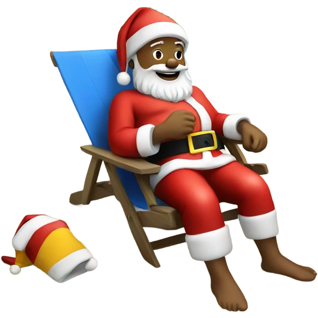Santa relaxing on the beach  emoji