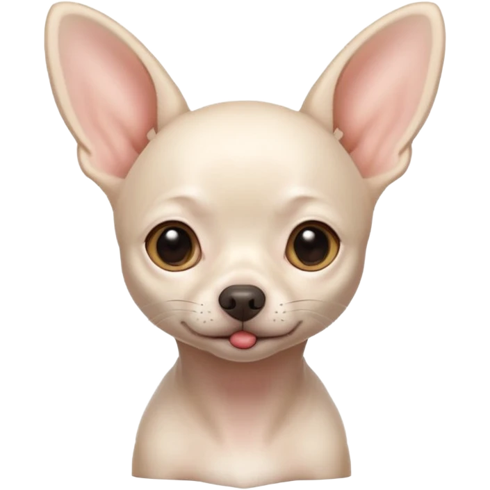 white chihuahua without hair emoji