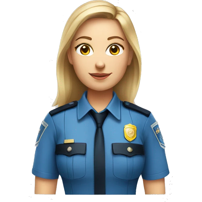 caucasian female police officer blue shirt emoji