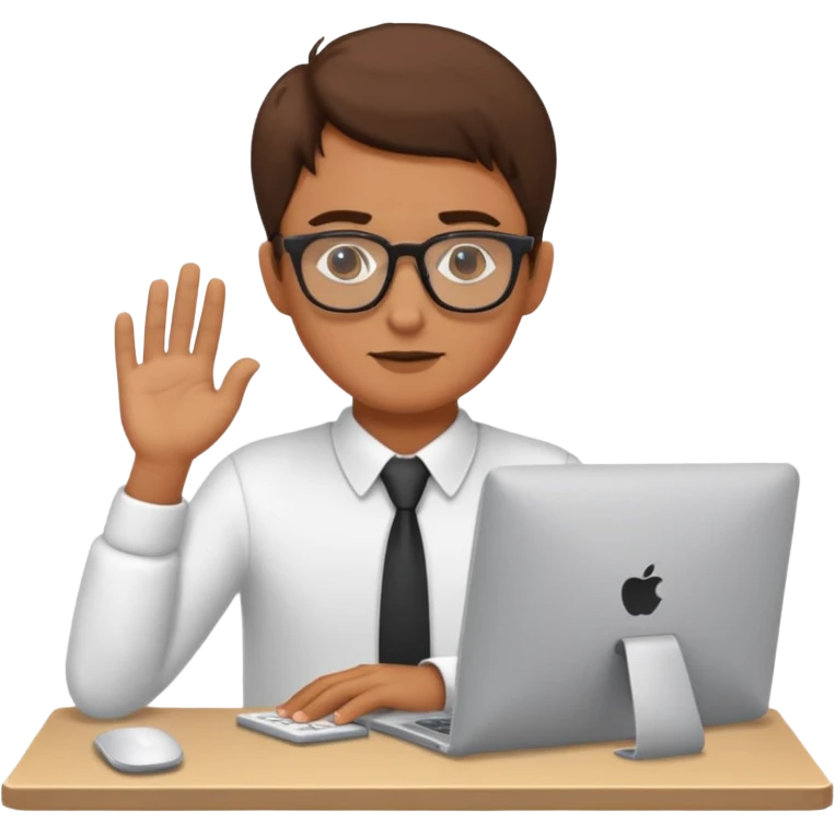 Tubarão ditando computador emoji