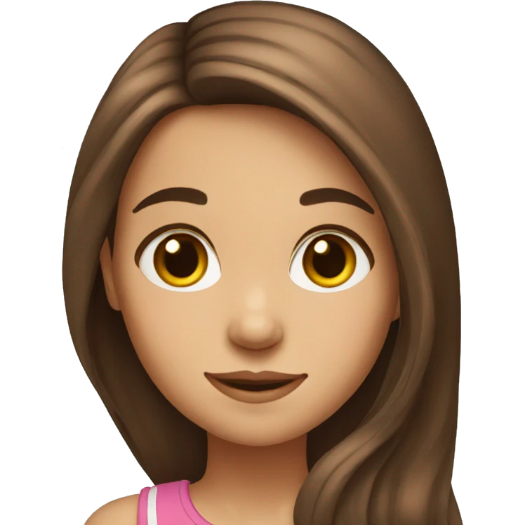 Pretty little girl with long brown hair  emoji