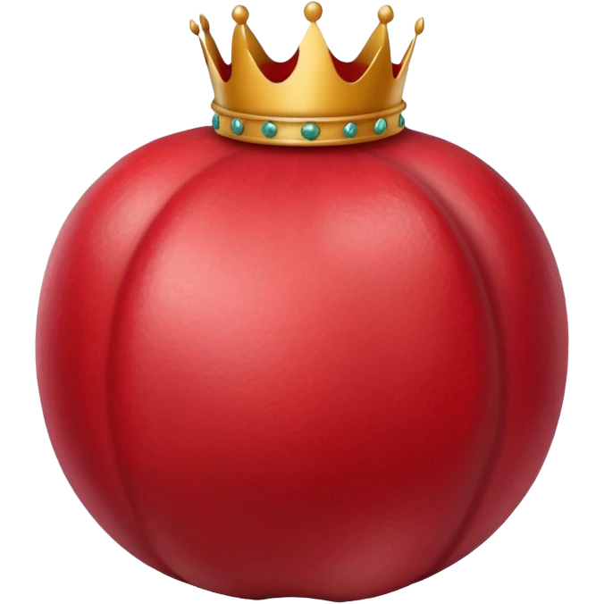 whole pomegranate with a round, red outer shell and a crown-like top emoji