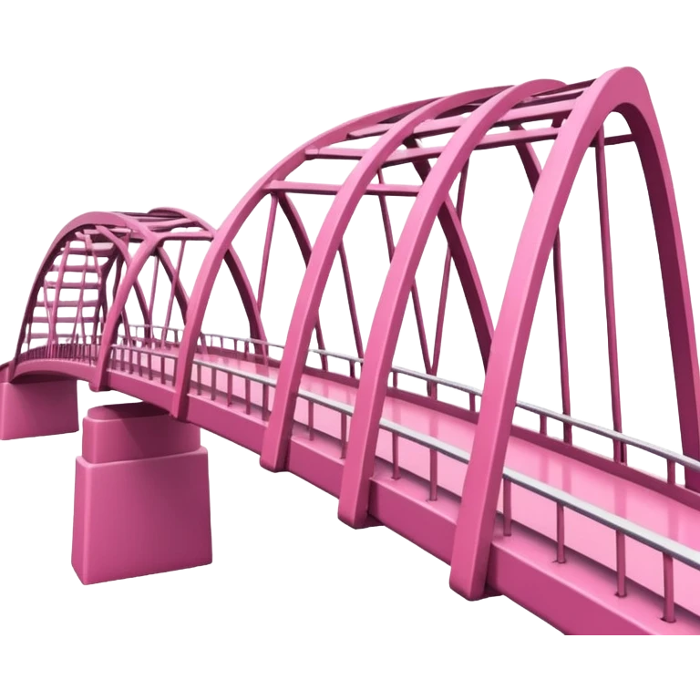 side view of a metal pink bridge emoji