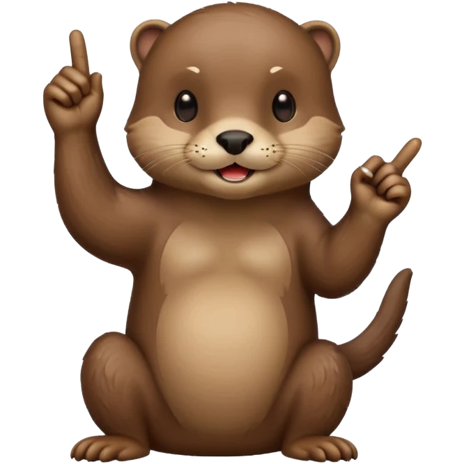 Otter sticking up the middle finger  emoji