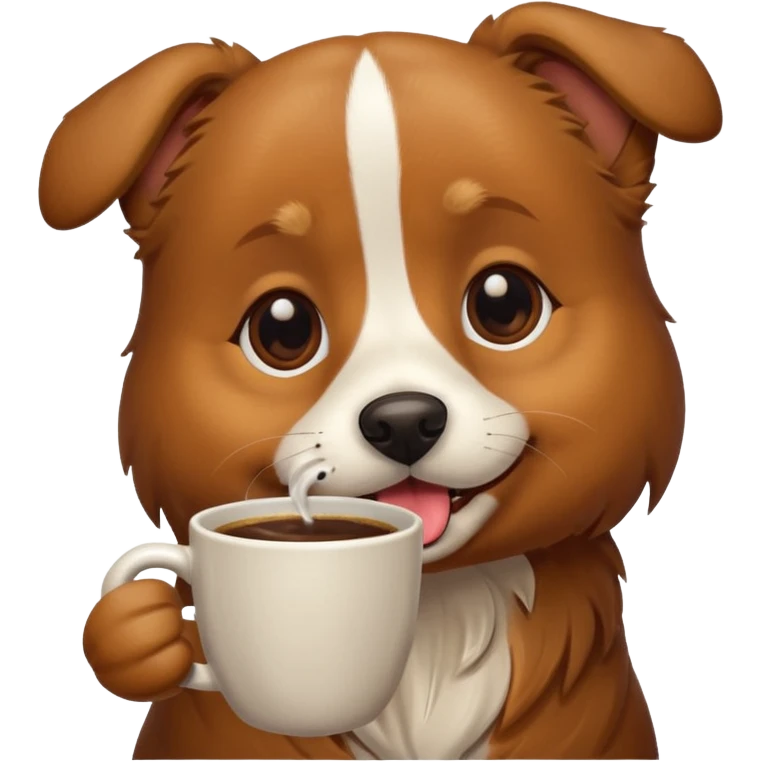 Dog drinking coffee emoji